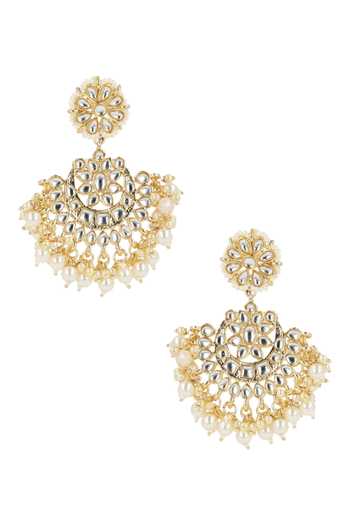 Shop_Ishhaara_Gold Plated Pearls, Diamonds Kundan Sheeshphool Jewellery Set _Online_at_Aza_Fashions