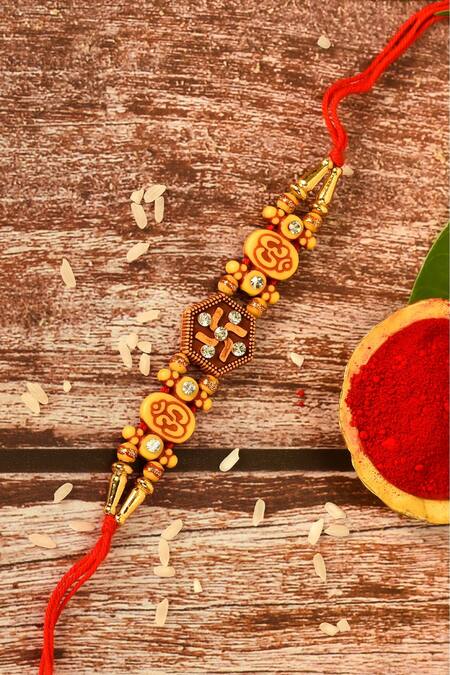 Nayaab by Aleezeh Red Stone Temple Motif Rakhi