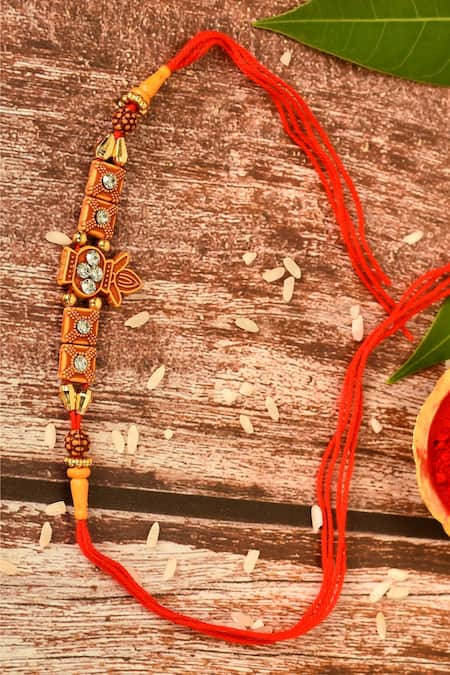 Nayaab by Aleezeh Red Stone Temple Motif Rakhi