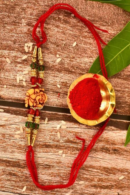 Nayaab by Aleezeh Red Stone Temple Motif Rakhi