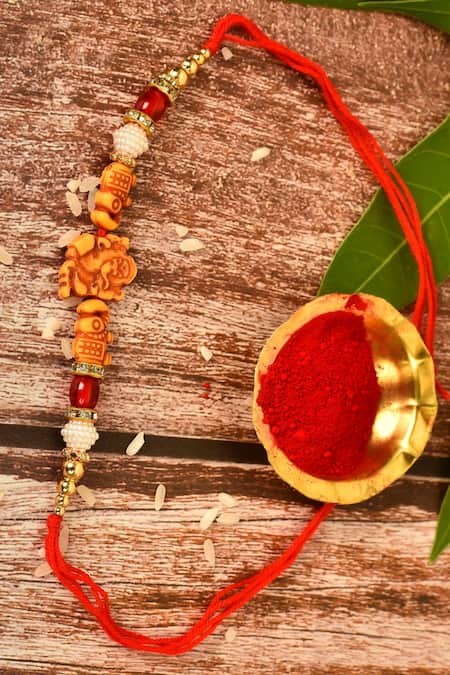 Nayaab by Aleezeh Red Stone Temple Motif Rakhi