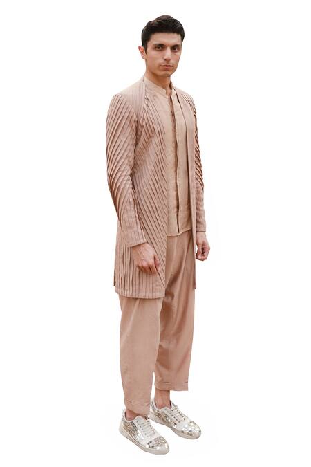 Ankur J Pink Muslin, Cotton Silk, Gunjan Net Reflex Jaune Embroidered Jacket Pant Set Online at Aza Fashions Ankur J_Pink Muslin, Cotton Silk, Gunjan Net Reflex Jaune Embroidered Jacket Pant Set _Online_at_Aza_Fashions