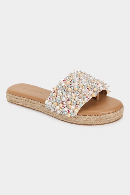 Aanchal Sayal Multi Color Embroidered Margot Sliders 