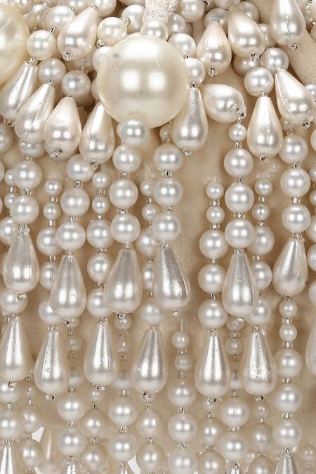 Shop_Aanchal Sayal_White Embroidered Amber Pearl Embellished Potli_Online_at_Aza_Fashions