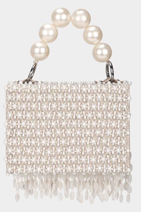 Shop_Aanchal Sayal_White Embellished Dove Mini Bag_at_Aza_Fashions