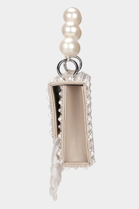 Aanchal Sayal_White Embellished Dove Mini Bag_Online_at_Aza_Fashions