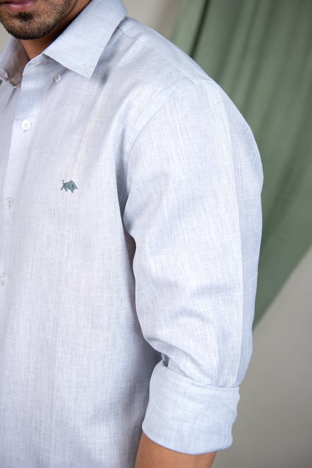 Buy The MeN'S Kompany Blue Cotton Shirt Online at Aza Fashions Buy_The MeN'S Kompany_Blue Cotton Shirt _Online_at_Aza_Fashions