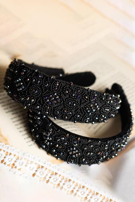 Choko Black Bead Work Hairband 
