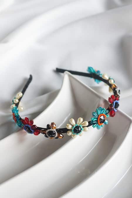 Choko Multi Color Embellished Multicolored Floral Hairband 