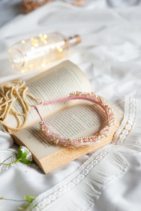 Choko Pink Embellished Hair Band 