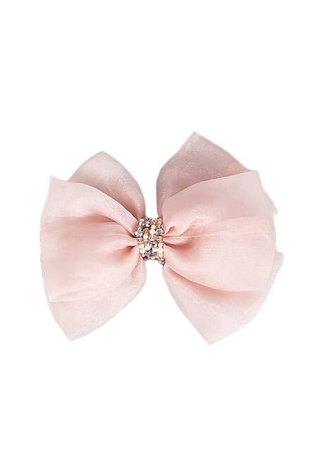 Choko_Pink Mademoiselle Statement Bow Hair Clip_Online_at_Aza_Fashions
