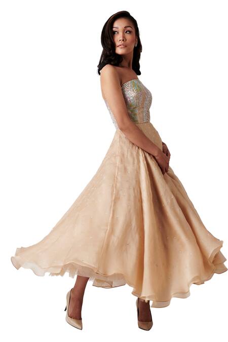 Amaare_Pink Taffeta Embroidery Geometric Straight Dress _Online_at_Aza_Fashions