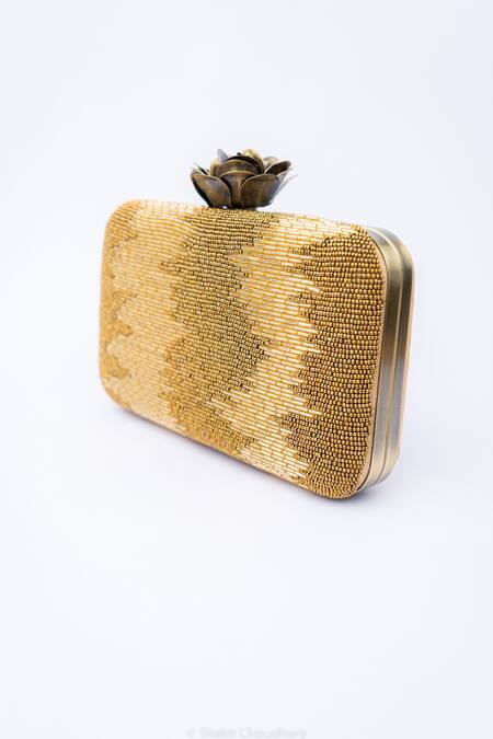 Buy NR By Nidhi Rathi Brown Embroidery Clutch Online at Aza Fashions Buy_NR By Nidhi Rathi_Brown Embroidery Clutch _Online_at_Aza_Fashions