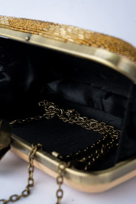 Shop NR By Nidhi Rathi Brown Embroidery Clutch Online at Aza Fashions Shop_NR By Nidhi Rathi_Brown Embroidery Clutch _Online_at_Aza_Fashions