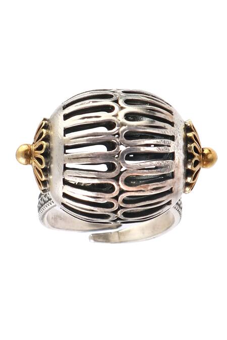 Buy_Noor_Gold Plated Rhinestones Handcrafted Ring_Online_at_Aza_Fashions