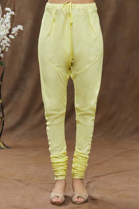 Aiman_Yellow Chanderi Thread Band Embroidered Kurta Set_at_Aza_Fashions