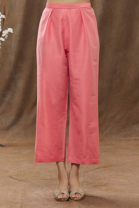 Aiman Pink Chanderi Thread Band Kurta Pant Set at Aza Fashions Aiman_Pink Chanderi Thread Band Kurta Pant Set_at_Aza_Fashions