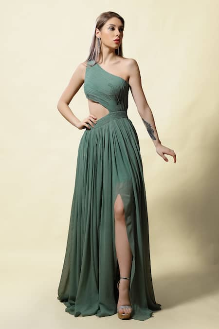 Asaga Sevya One Shoulder Ruched Gown 