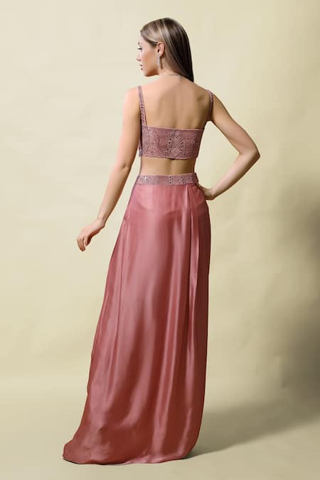 Asaga Nitya Organza Cape Skirt Set 