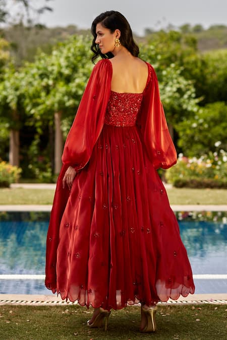 Dania Siddiqui Sequin Embroidered Gown 