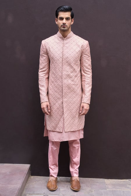Charu and Vasundhara Rohak Hand Embroidered Sherwani Set 