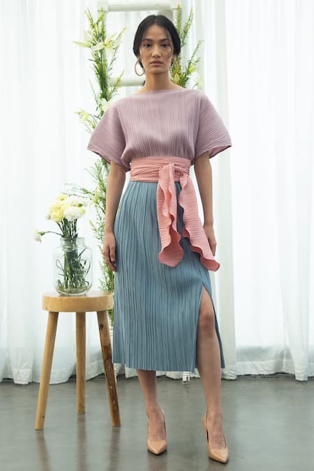 Pleats by Aruni Colorblock Pleated Dress 