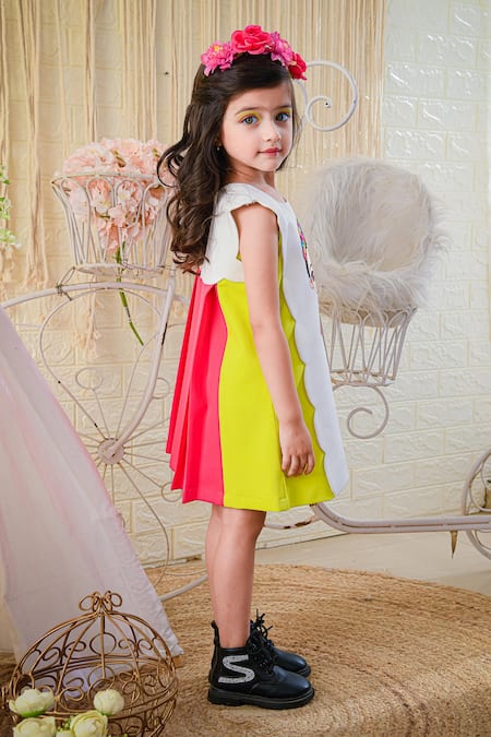 Hoity Moppet White Crepe, Satin Embroidery Frida Kahlo Dress Online at Aza Fashions Hoity Moppet_White Crepe, Satin Embroidery Frida Kahlo Dress _Online_at_Aza_Fashions