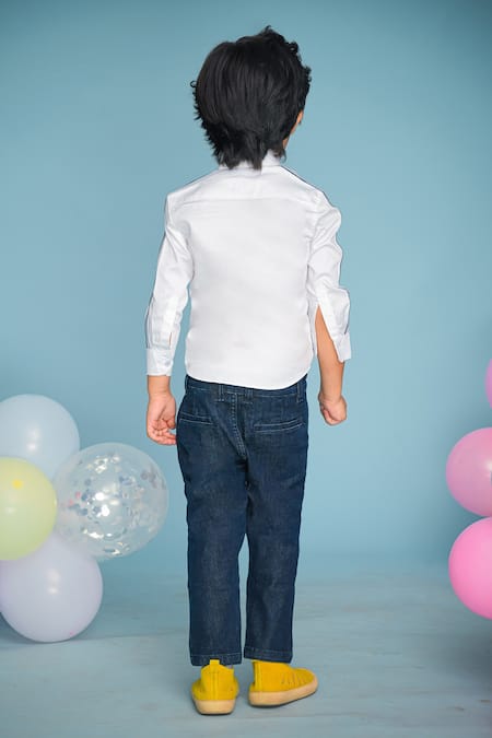Shop_Hoity Moppet_White Cotton Embroidery Shirt _at_Aza_Fashions