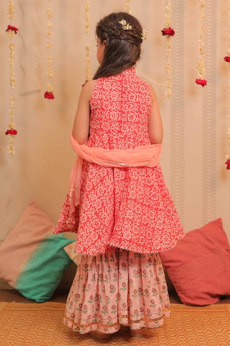 Tiny Colour Mogra Printed Kurta Gharara Set 