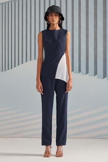 Pleats By Aruni Colorblock Pleated Top 