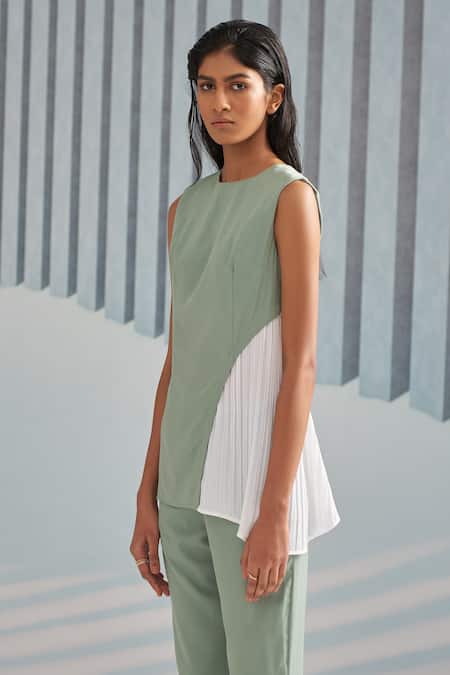 Pleats by Aruni Colorblock Pleated Top 