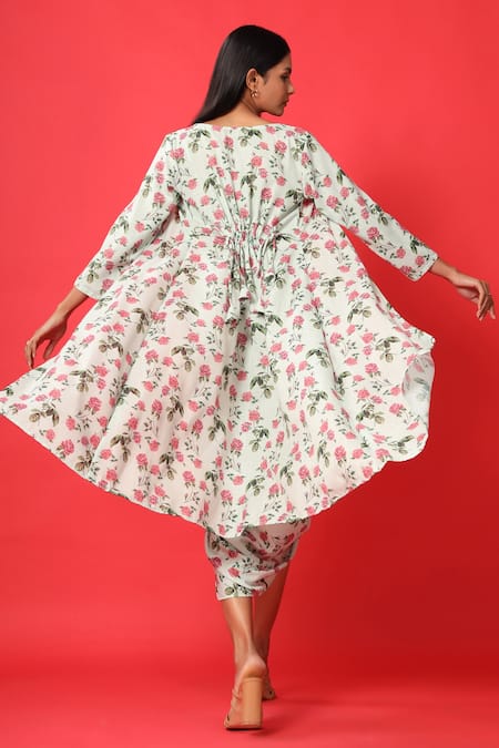 Pasha India Floral Print Cape & Skirt Set 