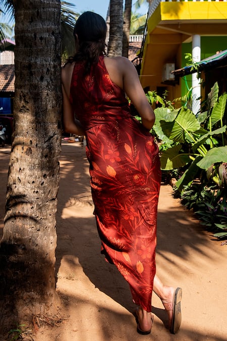 Vivek Patel Halter Neck Dress 