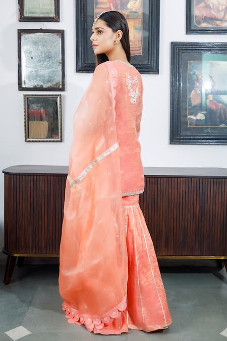 Neeta Bhargava Embroidered Angrakha Sharara Set 