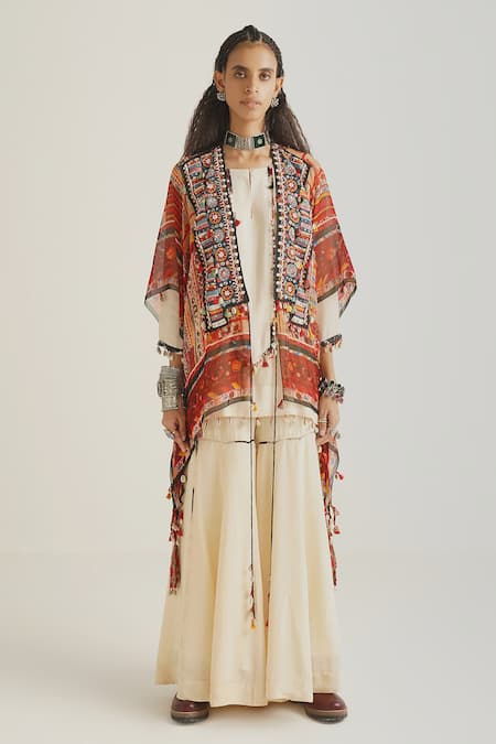 ASEEM KAPOOR Mitra Kurta Sharara Set With Veni Jacket 