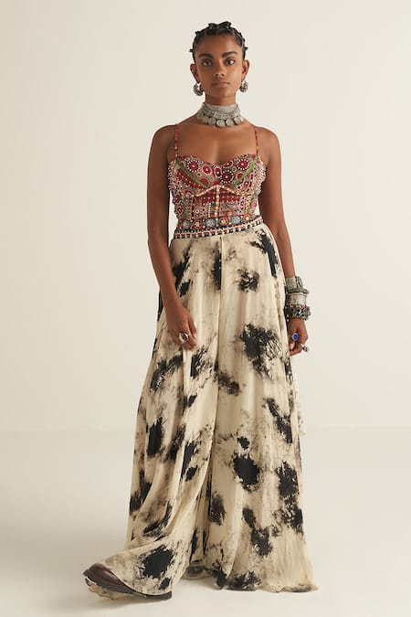 Aseem Kapoor_Multi Color Jacket Sheer Silk, Trouser Natural Crepe Chandra Set With Veni_Online_at_Aza_Fashions