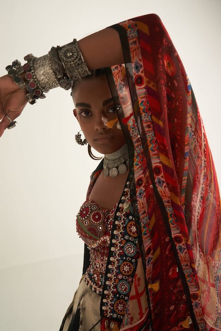 Aseem Kapoor_Multi Color Jacket Sheer Silk, Trouser Natural Crepe Chandra Set With Veni_at_Aza_Fashions