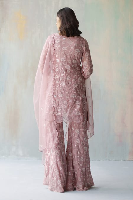 Begum Mehram Embroidered Kurta Sharara Set 