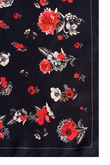 Buy_Balance By Rohit Bal_Black Printed Pocket Square And Tie Set_Online_at_Aza_Fashions