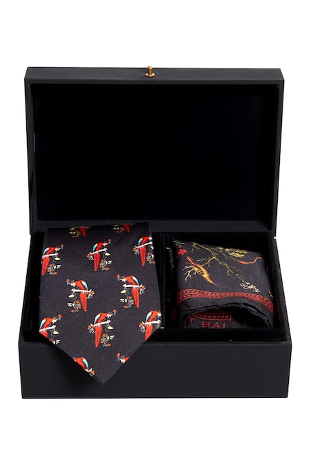 Balance by Rohit Bal Printed Pocket Square & Tie Set 