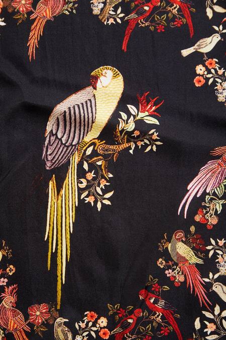 Buy_Balance By Rohit Bal_Black Printed Pocket Square And Tie Set_Online_at_Aza_Fashions