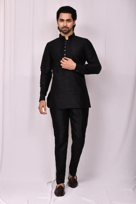 Aryavir Malhotra Band Collar Kurta & Pant Set 