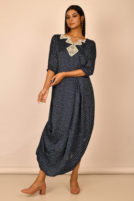 Naintara Bajaj Blue Bandhej Print Tunic