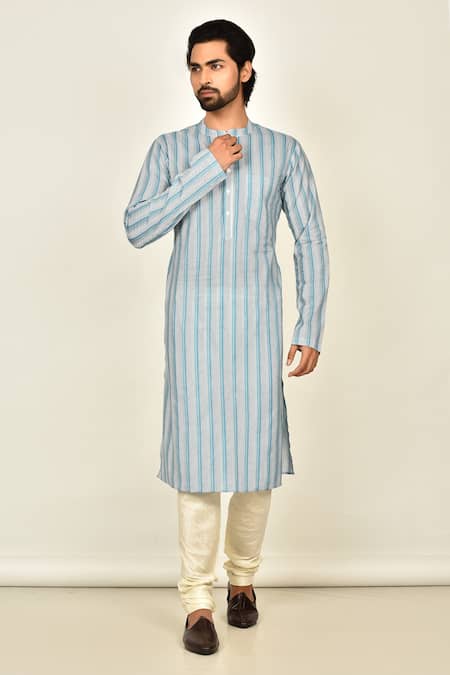 Arihant Rai Sinha Multi Color Cotton Printed Stripe Kurta