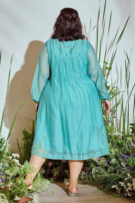 Half Full Curve Chanderi Tent Dress 