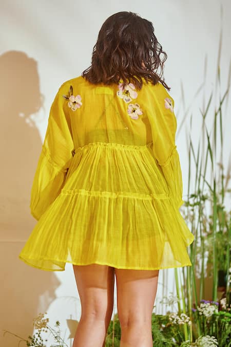 Half Full Curve Chanderi Tiered Top 