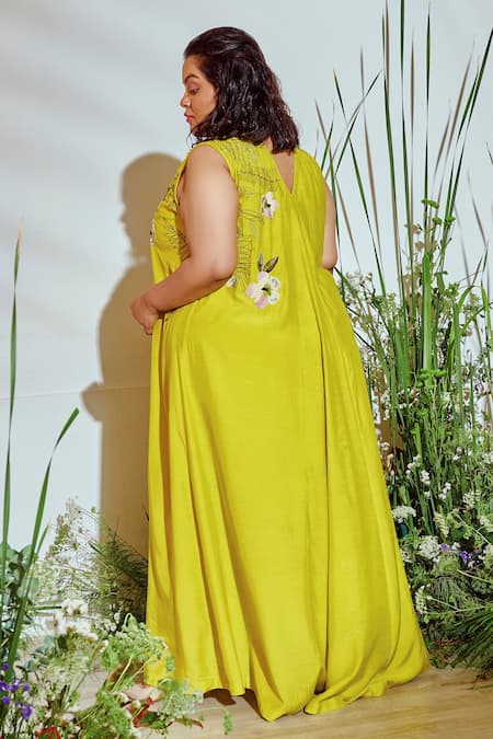 Half Full Curve Cotton Panelled Dress 