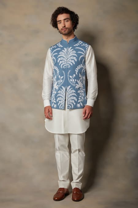 Gargee Designers Floral Applique Bundi & Kurta Set 