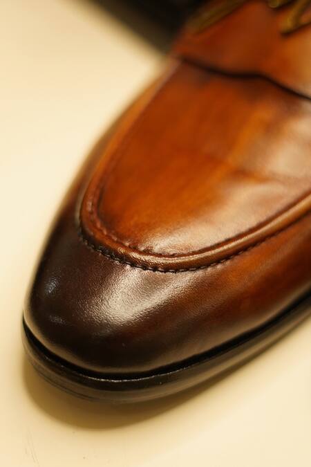 Jatin Malik_Brown Double Tone Leather Shoes _Online_at_Aza_Fashions
