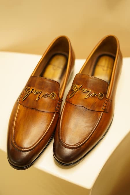 Jatin Malik Brown Double Tone Leather Shoes 